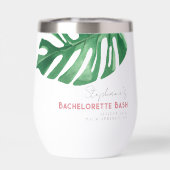 Bachelorette vert et rose Tropical Monstera (Arrière)