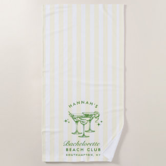 Bachelorette Vert & Jaune Moderne Plage Serviette