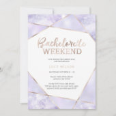 Bachelorette violet et or Invitation du week-end (Devant)