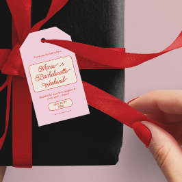 Bachelorette Vrijgezellenfeest gunst Dank u Cadeaulabel