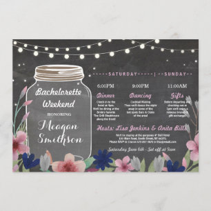 Bachelorette Vrijgezellenfeest Itinerary Jar Chalk Kaart