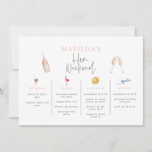 bachelorette waterverf drink uitnodiging