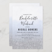 Bachelorette Week-end Light Blue Invitation (Devant / Derrière)