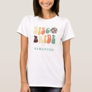 Bachelorette Weekend Feest Disco Bruid Naam T-shirt