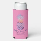 Bachelorette Weekend Feest Roze Ananas Script (Seltzer Voorkant)