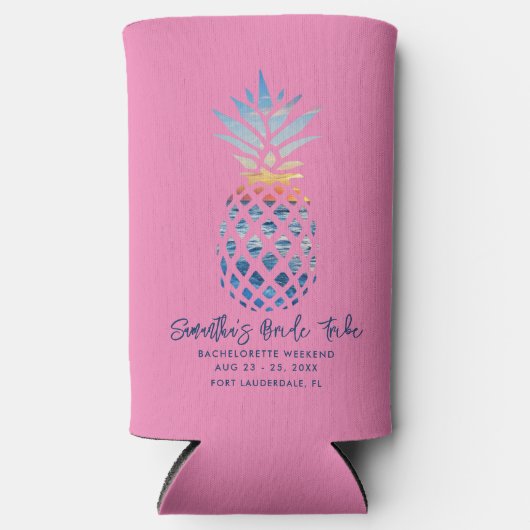 Bachelorette Weekend Feest Roze Ananas Script (Voorkant)