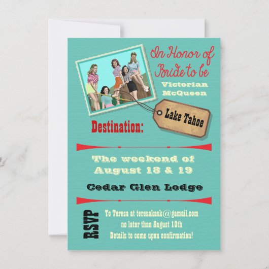 Bachelorette Weekend Getaway Party Invitations (Dos)