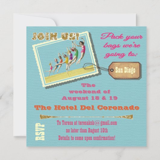 Bachelorette Weekend Getaway Party Invitations (Dos)