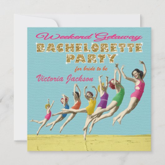 Bachelorette Weekend Getaway Party Invitations (Devant)