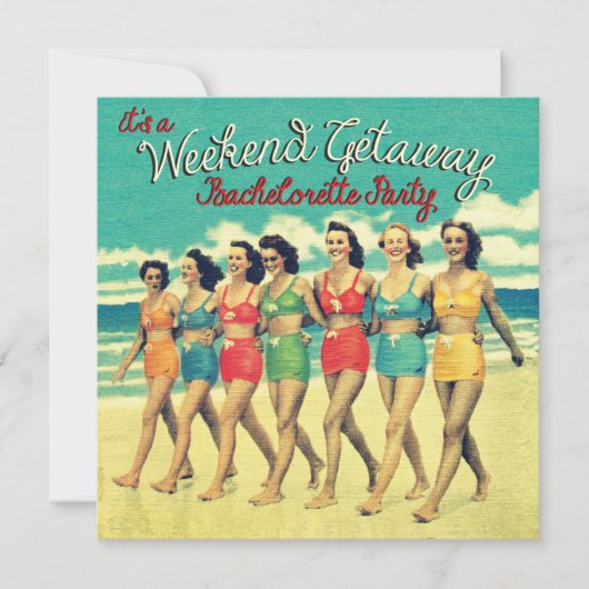 Bachelorette Weekend Getaway Party Invitations (Devant)