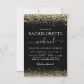 Bachelorette Weekend Goud Modern Glitter Party Kaart (Voorkant)