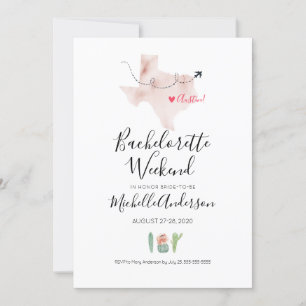 Bachelorette Weekend in Austin Texas Invitation