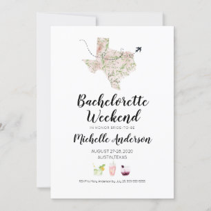 Bachelorette Weekend in Austin Texas Invitation Kaart