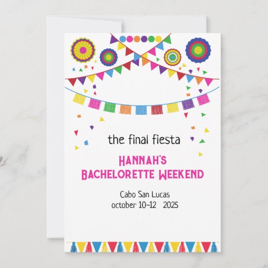 Bachelorette Weekend in Mexico Invitation (Devant)