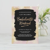 Bachelorette Weekend Invitation Pink Gold Parties (Debout devant)