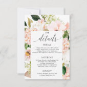 Bachelorette Weekend Itinerary Blush Hydrangea Kaart (Achterkant)