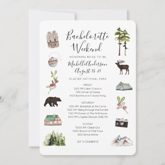 Bachelorette Weekend Itinerary Bossen Kaart (Voorkant)