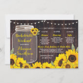 Bachelorette Weekend Itinerary Bridal Sunflower Kaart (Voorkant)
