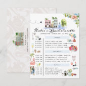 Bachelorette Weekend Itinerary | Charleston, SC Uitnodiging Briefkaart (Voorkant / Achterkant)