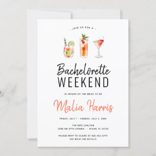 Bachelorette Weekend Itinerary Cocktail Drinken Kaart