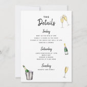 Bachelorette Weekend Itinerary Invitation Kaart (Achterkant)
