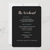 Bachelorette Weekend Itinerary Invitation Kaart (Achterkant)