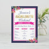 Bachelorette Weekend Itinerary Invitation Programma (Staand voorkant)
