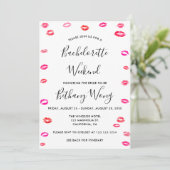 Bachelorette Weekend Itinerary Kiss lipstick Kaart (Staand voorkant)