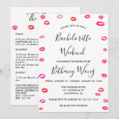 Bachelorette Weekend Itinerary Kiss lipstick Kaart (Voorkant / Achterkant)