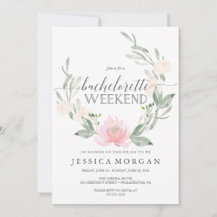 Bachelorette Weekend Itinerary Pastel Blush Kaart