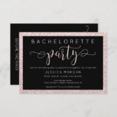 Bachelorette Weekend Itinerary Rosé Gold Invite Kaart (Voorkant / Achterkant)