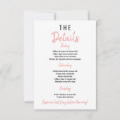 Bachelorette Weekend Itinerary Tropical Flamingo Kaart (Achterkant)