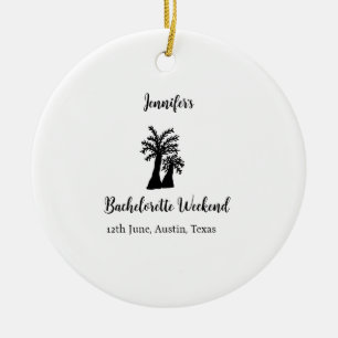 Bachelorette weekend kokosboom club voeg naam toe keramisch ornament