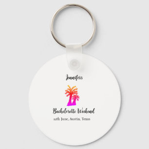 Bachelorette weekend kokosboom club voeg naam toe sleutelhanger