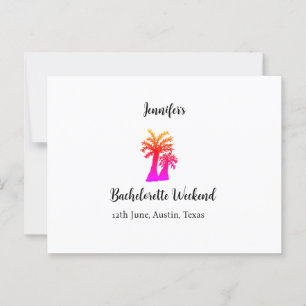 Bachelorette weekend kokosnoot boom club voeg naam briefkaart