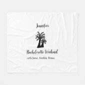 Bachelorette weekend kokospalm club naam toevoegen fleece deken (Voorkant (Horizontaal))