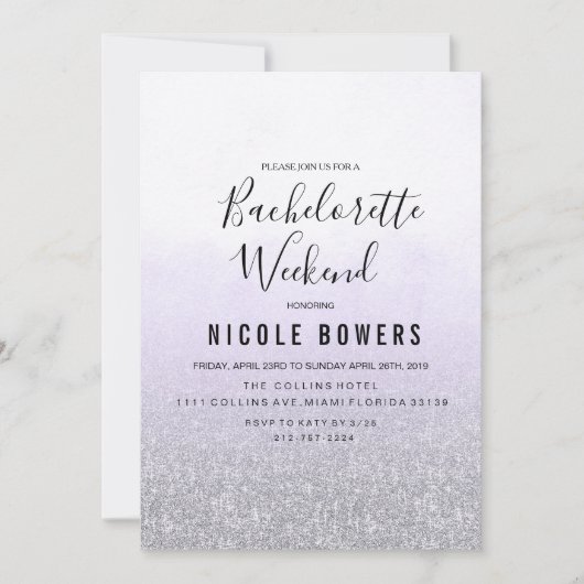 Bachelorette Weekend Lavender Invitation (Devant)