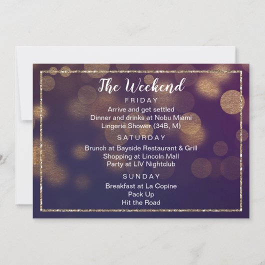 Bachelorette Weekend Lights Invitation (Dos)