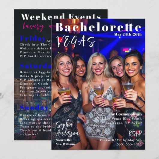 Bachelorette Weekend Magazine Hoesje Kaart (Voorkant / Achterkant)