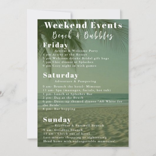 Bachelorette Weekend Magazine Hoesje Uitnodiging (Achterkant)