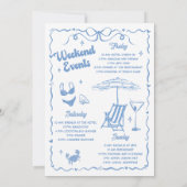 Bachelorette Weekend Party Blauw Kaart (Achterkant)