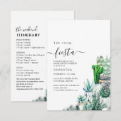 Bachelorette Weekend Party en Itinerary Botanical Kaart (Voorkant / Achterkant)