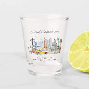 Bachelorette Weekend Party Favor New York Shot Glas