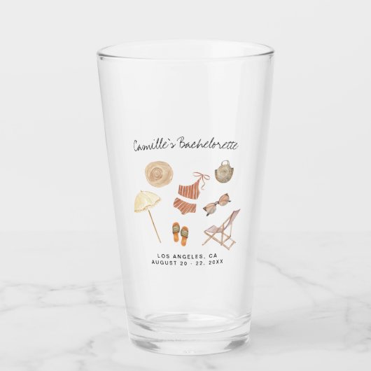 Bachelorette Weekend Party Favor Personalized Glas (Voorkant)