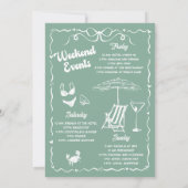 Bachelorette Weekend Party Groen Kaart (Achterkant)