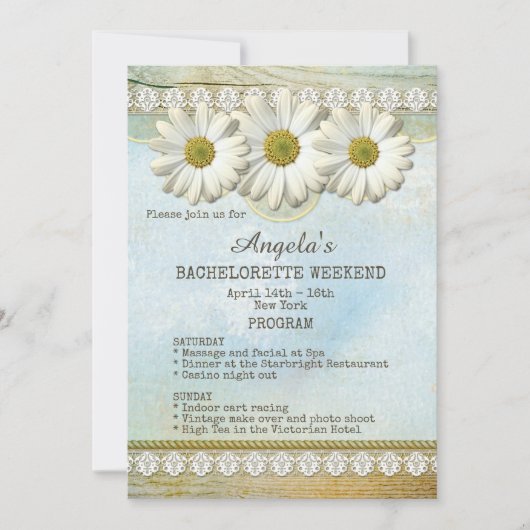 Bachelorette Weekend Program Sjabloon Invitation Kaart (Voorkant)