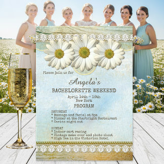 Bachelorette Weekend Programme Invitation Modèle
