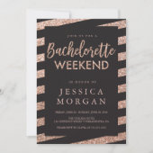 Bachelorette Weekend reisroute Glitter Stripes Kaart (Voorkant)