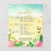 Bachelorette Weekend Reisschema Budget Uitnodiging (Achterkant)