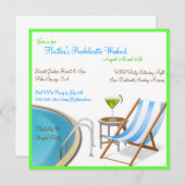 Bachelorette Weekend Resort Custom Invitations Kaart (Voorkant / Achterkant)